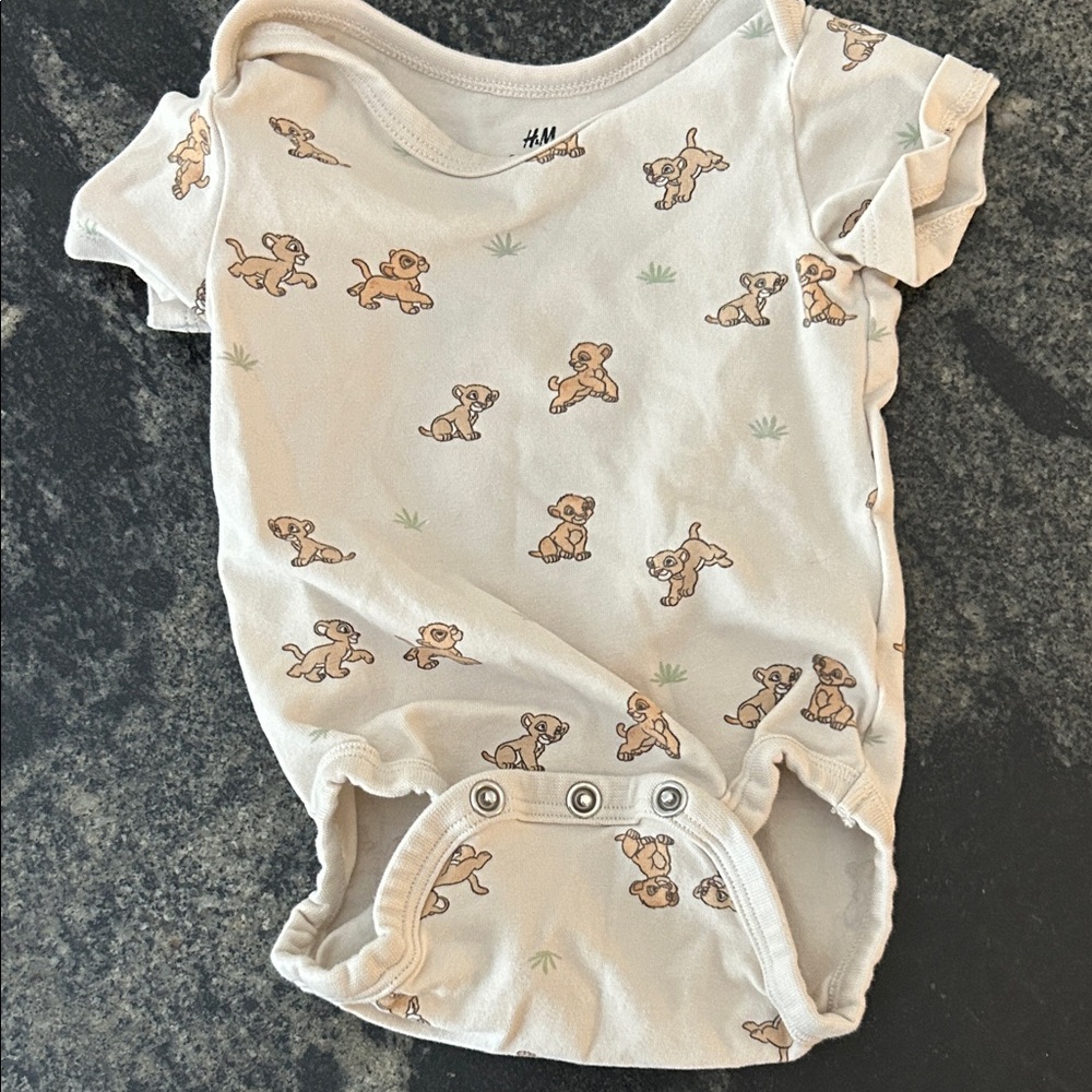 H&M Cream Onesie with Lion King Pattern